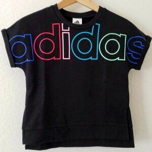 Adidas Girl's Rainbow Logo Tee Size M [10/12]